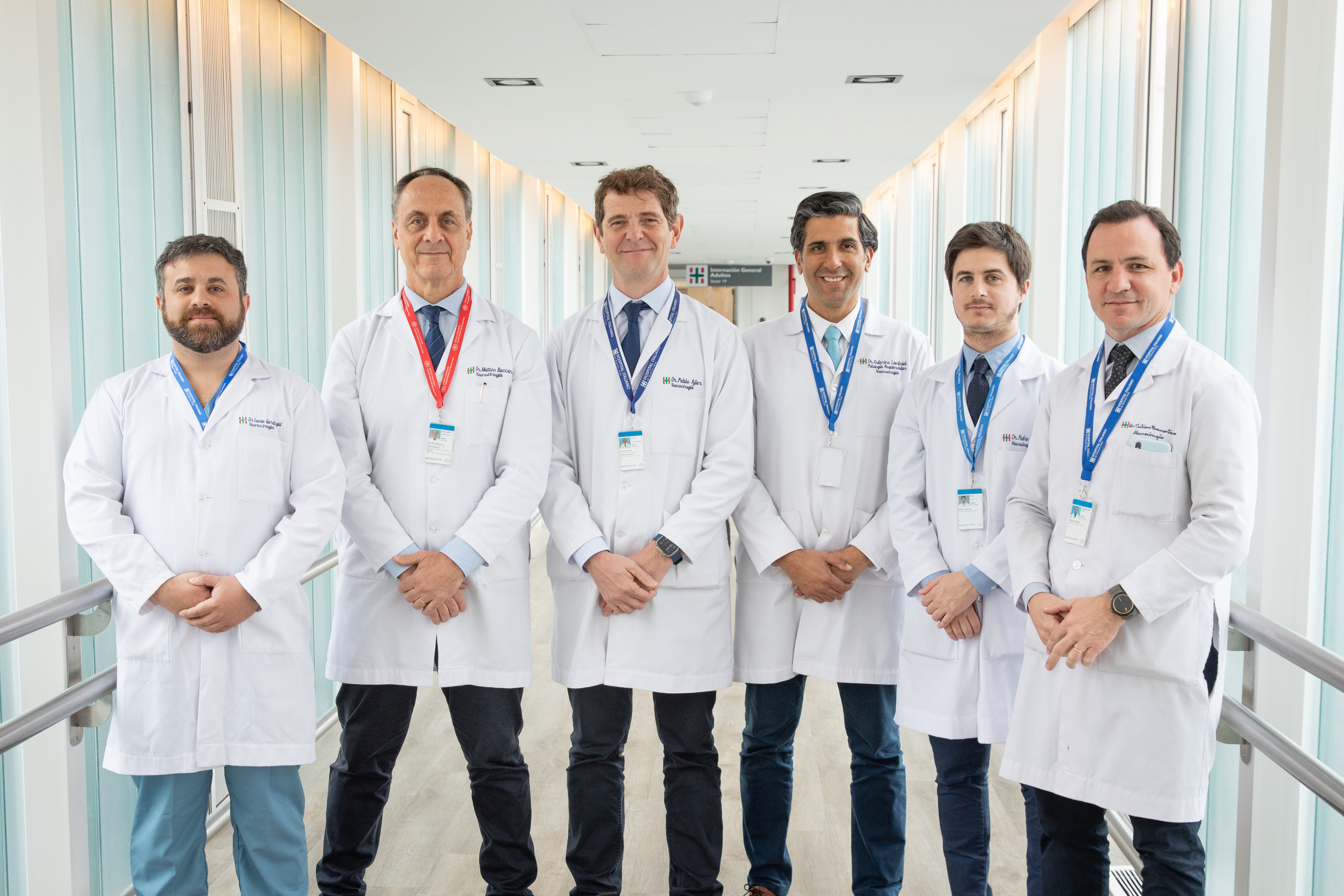 De izquierda a derecha: Dres. Garategui, Baccanelli, Ajler, Landriel, Plou y Tramontano