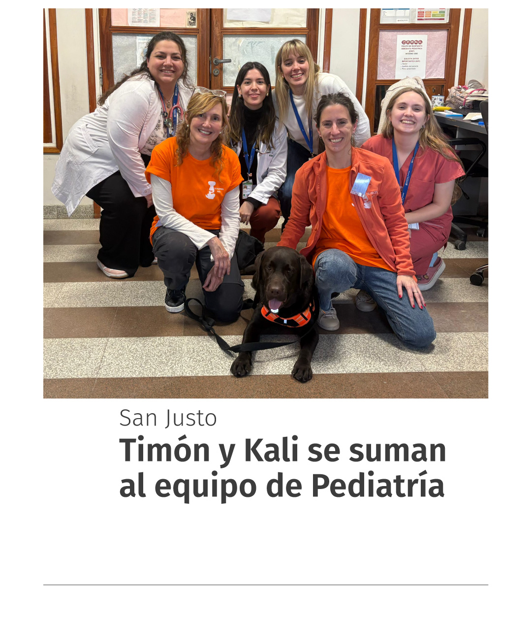 Timón y Kali se suman al equipo de Pediatría en San Justo