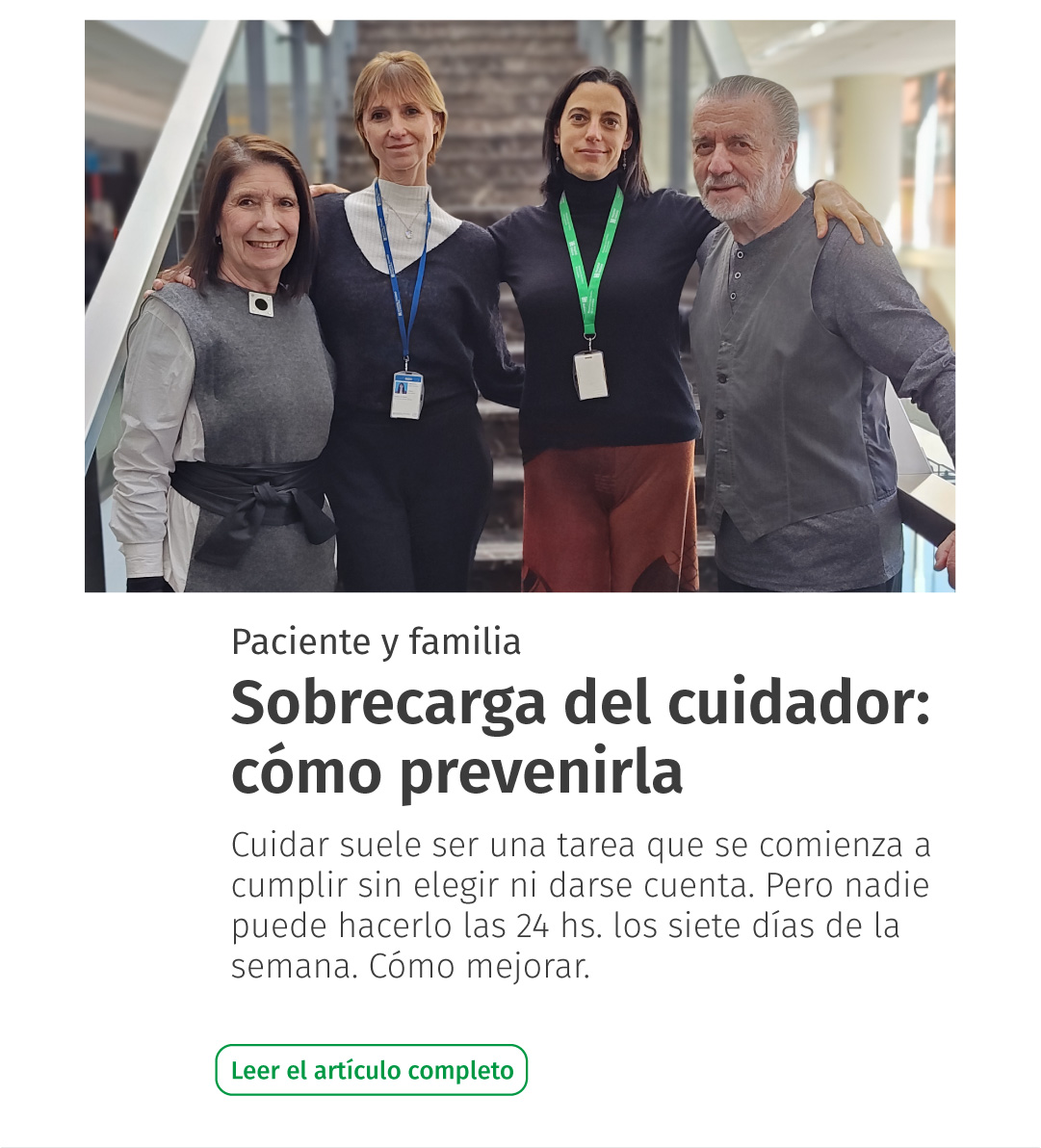 Sobrecarga del cuidador: cómo prevenirla o mejorarla