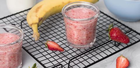 jugo banana y frutilla